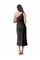 Best Sleek One Shoulder Midi Length Short Stretch Satin Slip Cocktail Prom Dress / Homecoming Dress UK