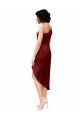 Best One Shoulder Midi Length Short Stretch Satin Wrap Style Cocktail Prom Dress / Homecoming Dress UK