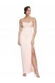 Best Cowl Neck Strapless Stretch Satin Prom Dress with High Split UK