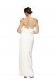Best High Neck Stretch Satin Prom Dress with Low Back and Side Slit UK