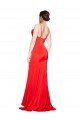 Best Low Back Cowl Neck Stretch Satin Prom Dress with High Side Slit UK