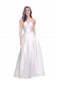 Best Full Length Strapless V-Cutout Stretch Satin Prom Dress UK