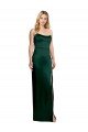 Best Scooped Strapless Neckline Stretech Satin Prom Dress with Side Slit UK