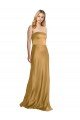 Best Sleek Strapless Long A-Line Stretch Satin Prom Dress UK