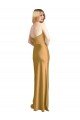 Best Sleek Strapless Long A-Line Stretch Satin Prom Dress UK