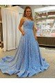 Best A-Line Scoop Sleeveless Long Court Train Velvet Sequin Prom Dress UK