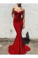 Best Mermaid Sweetheart Sleeveless Long Court Train Velvet Sequin Prom Dress UK