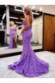 Best A-Line Sweetheart Sleeveless Long Velvet Sequin Prom Dress with Slit UK