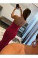 Best Sweetheart Sleeveless Long Sweep Train Velvet Sequin Prom Dress UK