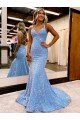 Best Criss Cross Open Back V-Neck Sleeveless Long Velvet Sequin Prom Dress UK