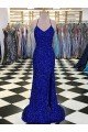 Best V-Neck Sleeveless Long Velvet Sequin Prom Dress UK