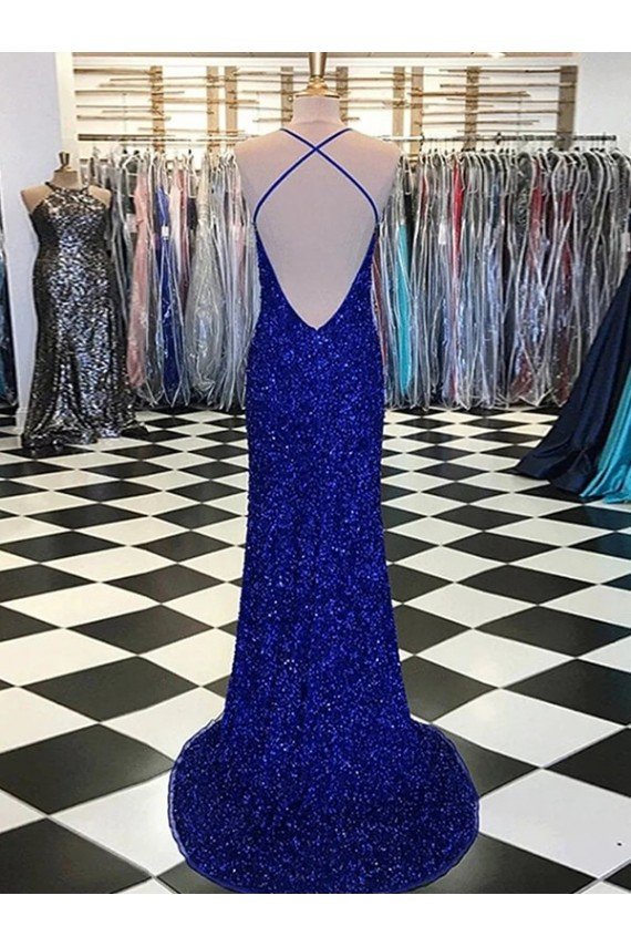 Best V-Neck Sleeveless Long Velvet Sequin Prom Dress UK