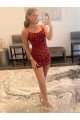 Best Spaghetti Straps Criss Cross Back Sleeveless Short Velvet Sequin Prom Dress UK