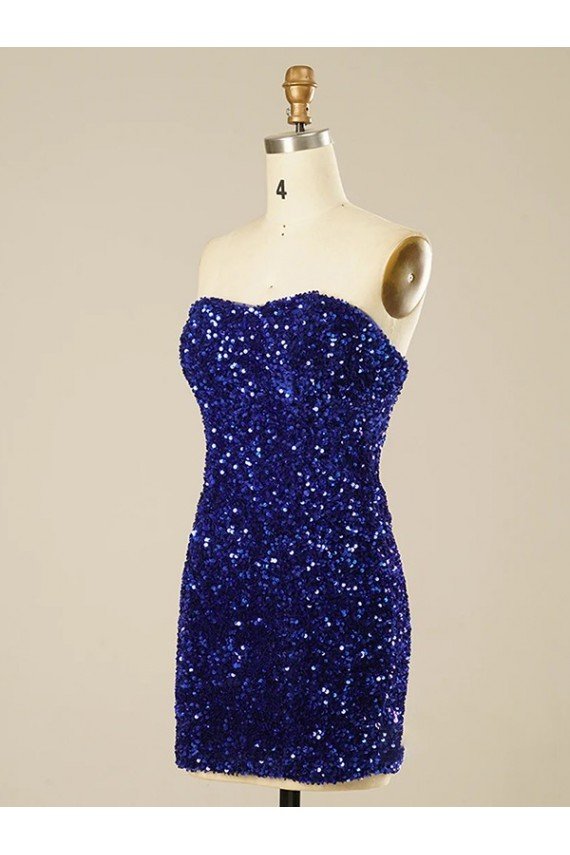 Best Short Sweetheart Velvet Sequin Prom Dress UK