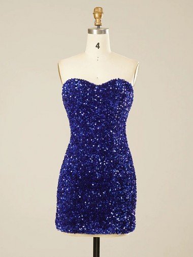 Best Short Sweetheart Velvet Sequin Prom Dress UK