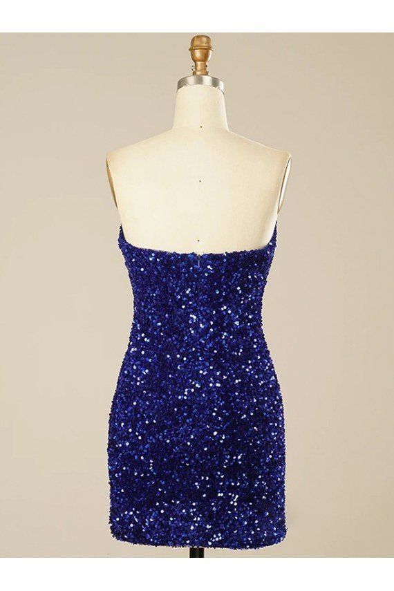 Best Short Sweetheart Velvet Sequin Prom Dress UK