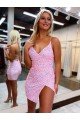 Best V-Neck Sleeveless Short Velvet Sequin Cocktail Prom Dress UK