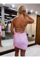 Best V-Neck Sleeveless Short Velvet Sequin Cocktail Prom Dress UK