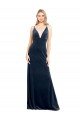Best V-Back Long Velvet Prom Dress with Notched V-Neck and Spaghetti Straps UK