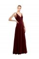 Best Faux Wrap V-Neck Sleek Long Velvet Prom Dress UK