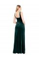 Best Square Neck Full Length Velvet Prom Dress with Side Slit UK