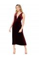 Best Daring Plunging V-Neckline Short Midi Length Velvet Cocktail Prom Dress / Homecoming Dress UK