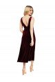 Best Daring Plunging V-Neckline Short Midi Length Velvet Cocktail Prom Dress / Homecoming Dress UK
