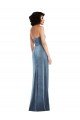 Best Strapless Velvet Maxi Prom Dress with Draped Skirt UK