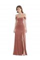 Best Off the Shoulder Flounce Sleeve Velvet Maxi Prom Dress & Pockets UK