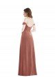 Best Off the Shoulder Flounce Sleeve Velvet Maxi Prom Dress & Pockets UK