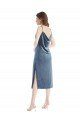 Best Midi Length Asymmetrical One Shoulder Velvet Slip Prom Dress UK