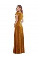 Best Cap Sleeve Faux Wrap Velvet Maxi Prom Dress with Pockets UK