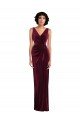 Best Draped Skirt Faux Wrap Velvet Maxi Prom Dress UK