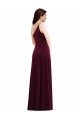 Best One Shoulder Spaghetti Strap Velvet Maxi Prom Dress with Pockets UK