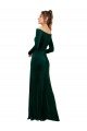 Best Off the Shoulder Long Sleeves Stretch Velvet Prom Dress UK