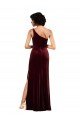 Best One Shoulder Floor-Length Velvet Prom Dress UK