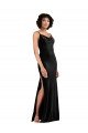Best Modern Floor-Length Velvet Prom Dress with Cowl Neck and Spaghetti Straps UK