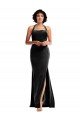 Best Empire Waist Stretch Velvet Prom Dress with Halter Strap UK