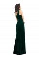Best One Shoulder Velvet Trumpet Prom Dress with Front Slit UK