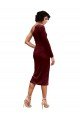 Best One Shoulder Fitted Short Midi Length Velvet Prom Dress UK