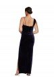 Best Long Velvet Prom Dress with Side Thigh Split and Shoulder Tie UK