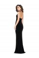 Best Halter Neck Wide Straps Long Velvet Prom Dress with Side Split UK