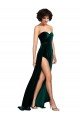 Best Sweetheart Fluid Velvet Prom Dress with High Split UK